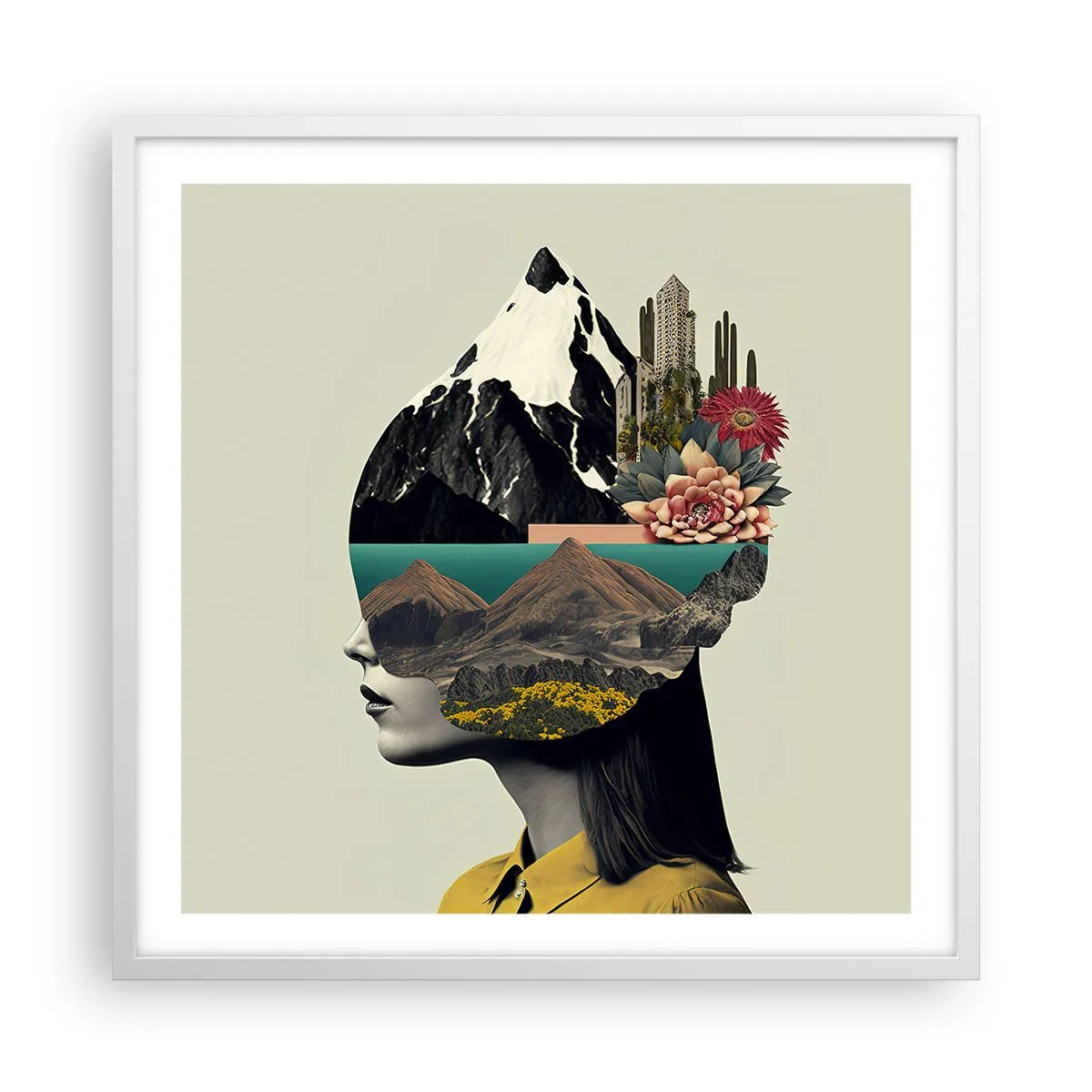 Plagát v bielom ráme - Žena – vždy tajomstvo - 60x60 cm