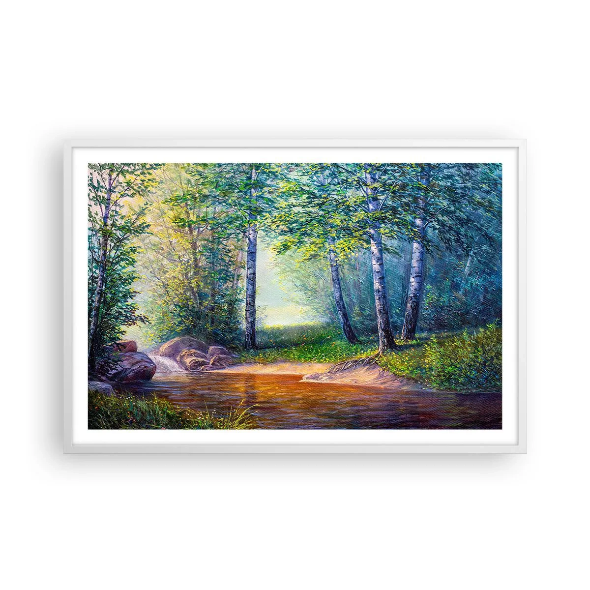 Plagát v bielom ráme - Idylické prostredie - 91x61 cm