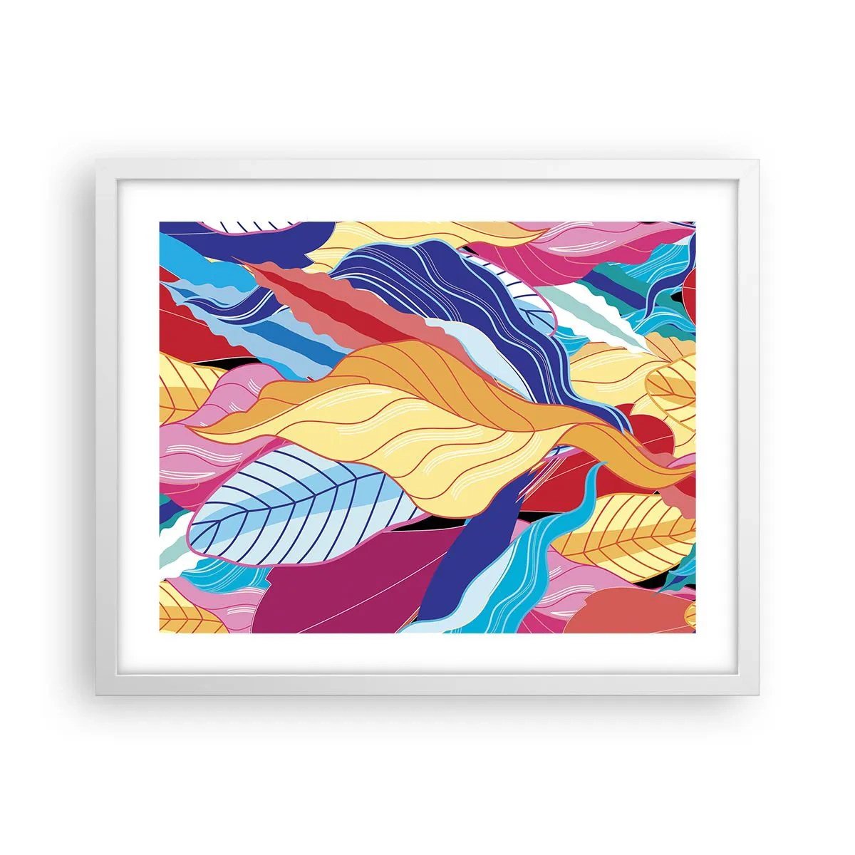 Plagát v bielom ráme - Farebný neporiadok - 50x40 cm