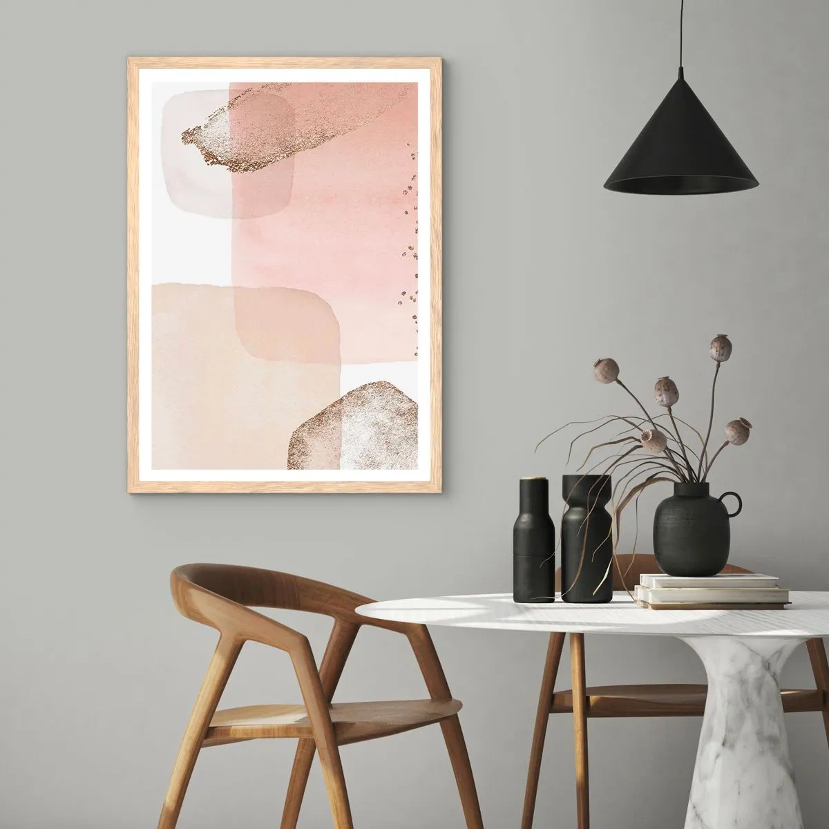 Plagát v ráme zo svetlého duba - Pohľad cez farby - 61x91 cm