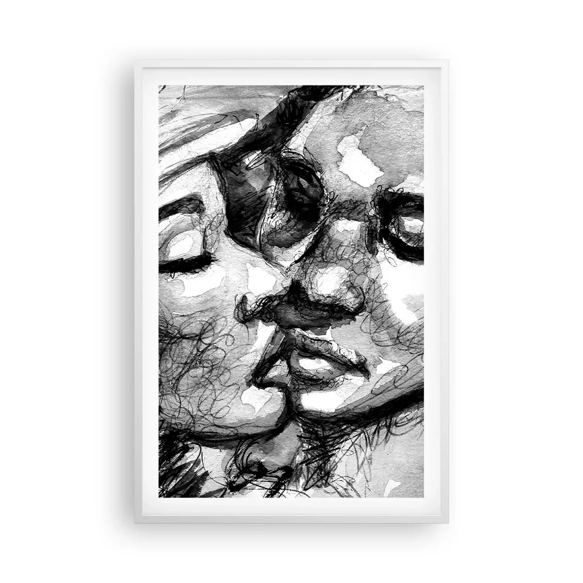 Plagát v bielom ráme - Nežný okamih - 61x91 cm