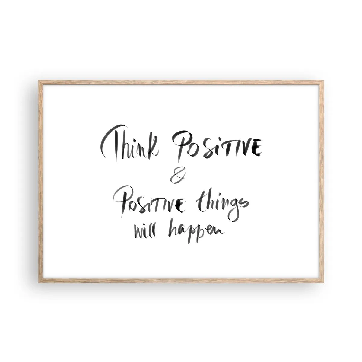 Plagát v ráme zo svetlého duba - Ako žiť? - 100x70 cm