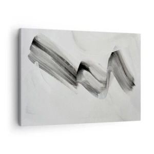 Obraz na plátne - Abstraktný čiernobiely ťah štetcom na svetlom pozadí - 70x50cm - Len tak pre radosť - Moderná nástenná dekorácia do obývacej izby a spálne ARTTOR