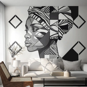 Fototapeta Standard Eco - Etnický portrét - Portrét, africký Američan, Turban - 400x280 cm
