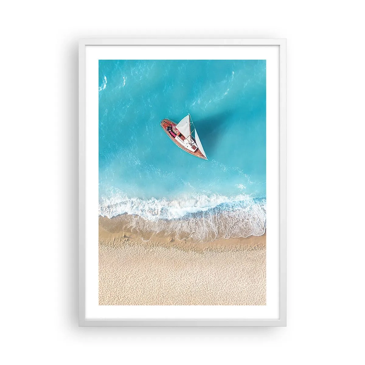 Plagát v bielom ráme - Na hranici modrej a zlatej - 50x70 cm