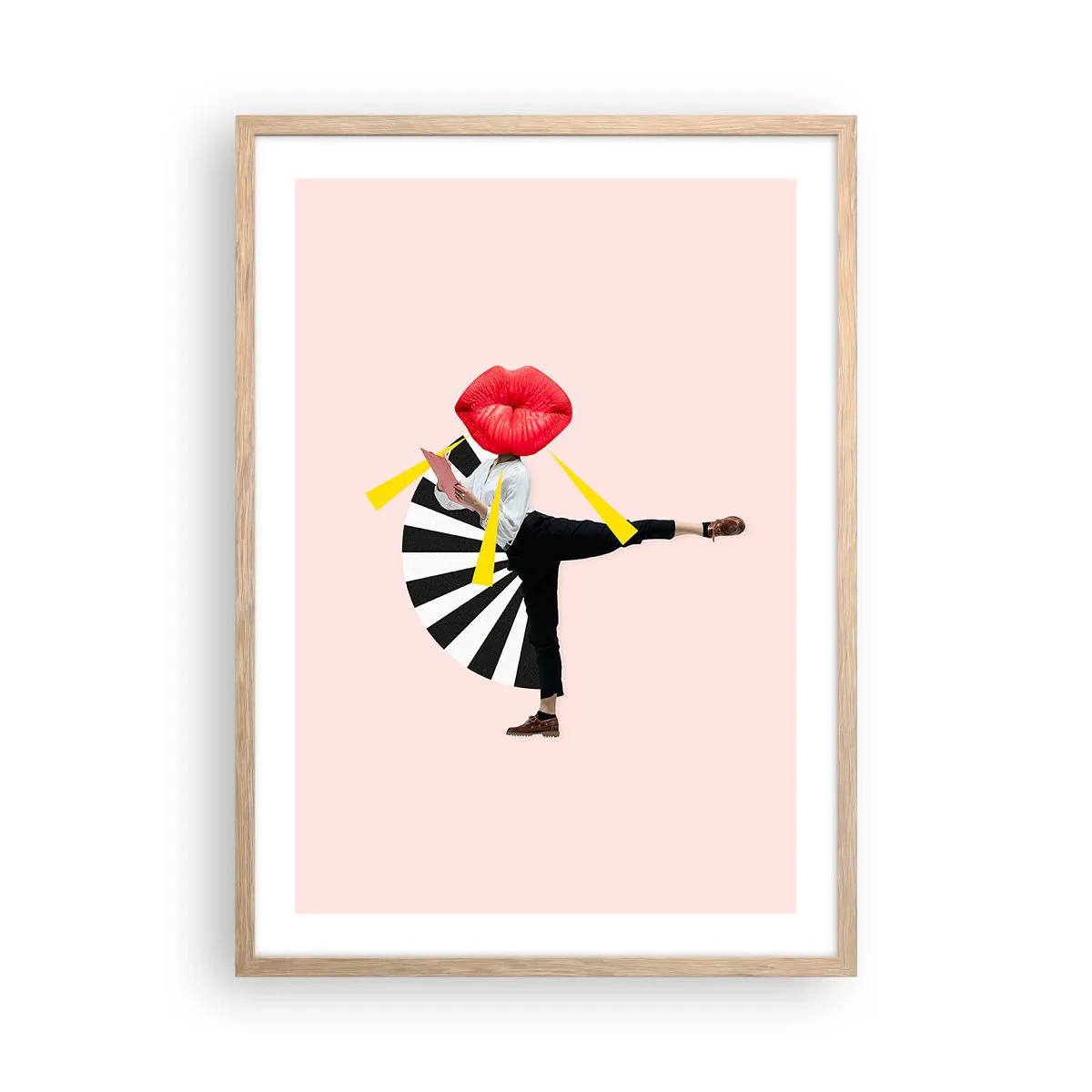 Plagát v ráme zo svetlého duba - Surrealistický pop-art - 50x70 cm