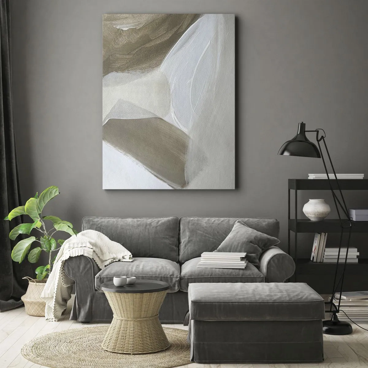 Obraz na plátne - Vlna bielej - 70x100 cm