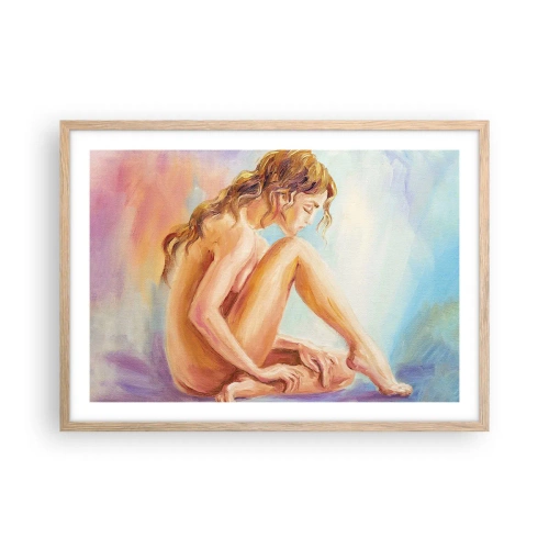 Plagát v ráme zo svetlého duba - Akt mladosti - 70x50 cm