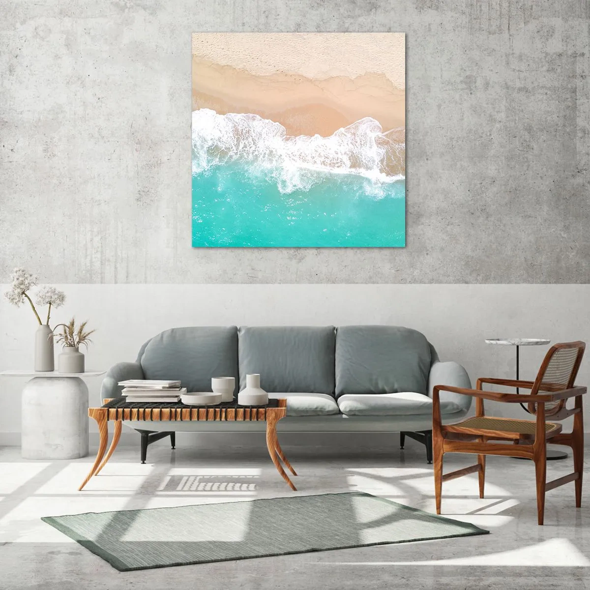 Obraz na skle - Maznavý dotyk - 50x50 cm