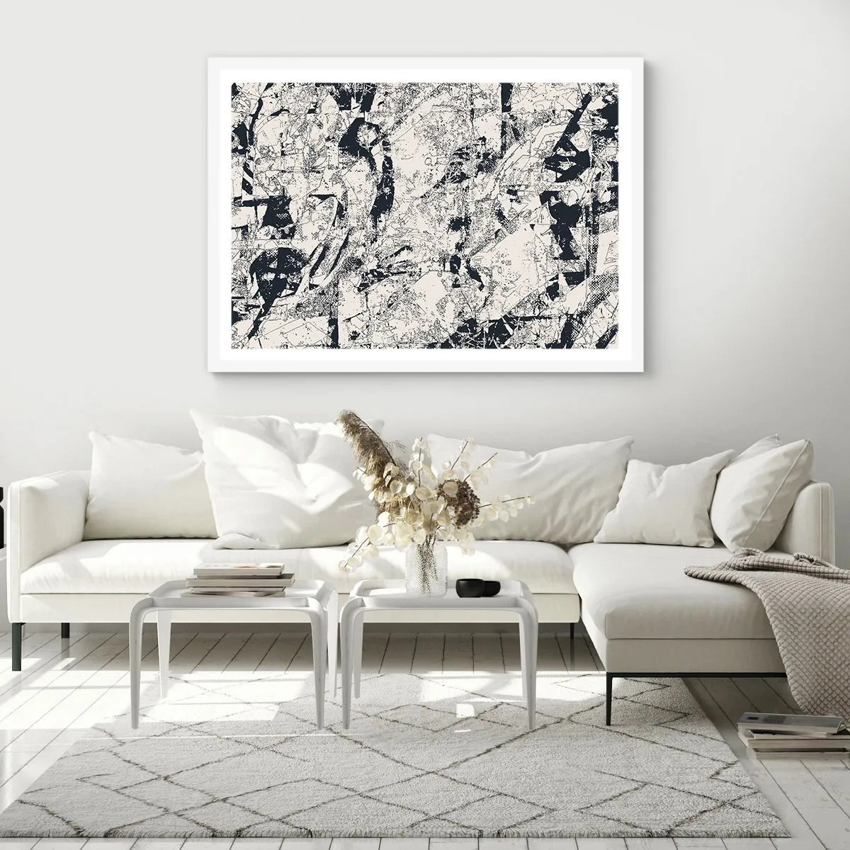 Plagát v bielom ráme - Prelínanie protikladov - 91x61 cm