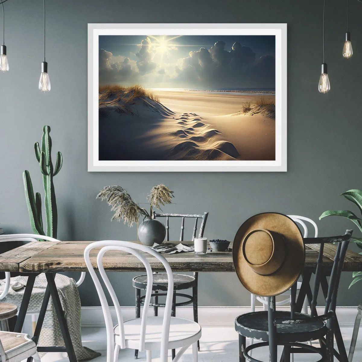 Plagát v bielom ráme - Upokojujúca krajina - 40x30 cm