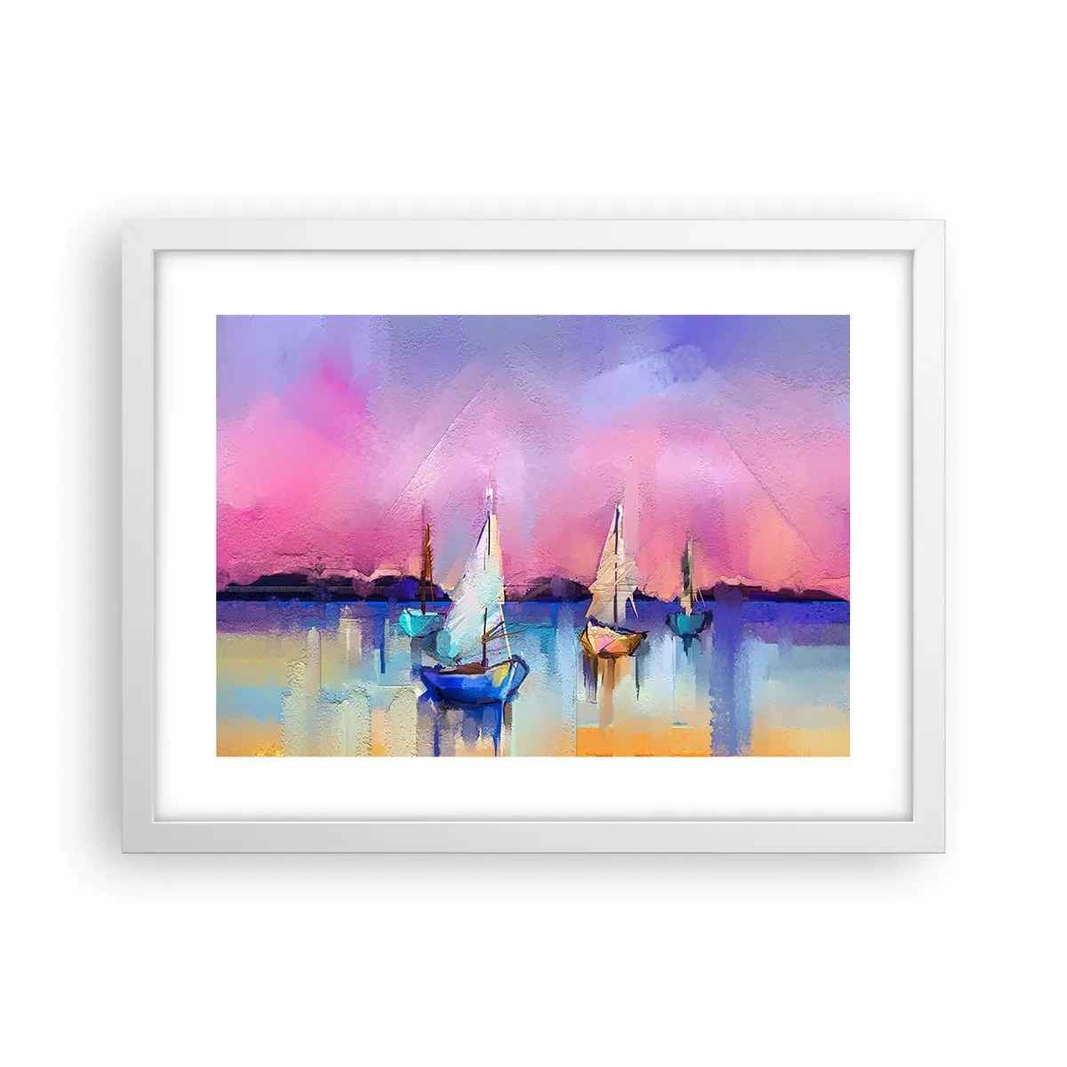 Plagát v bielom ráme - Smer: široká voda - 40x30 cm