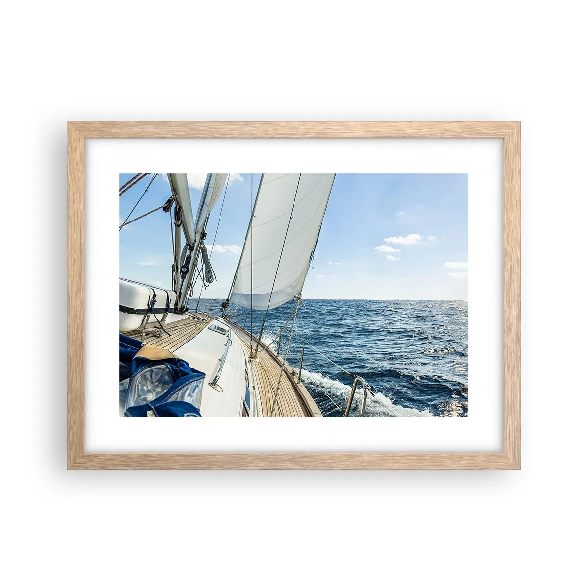 Plagát v ráme zo svetlého duba - Ahoj, dobrodružstvo - 40x30 cm