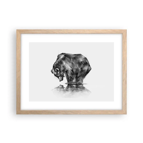 Plagát v ráme zo svetlého duba - Je príjemné sa stretnúť s niekým blízkym - 40x30 cm