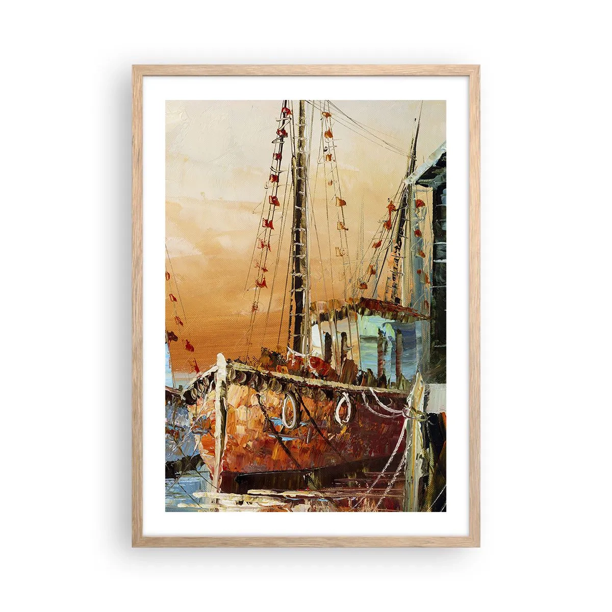 Plagát v ráme zo svetlého duba - Pokojný návrat - 50x70 cm