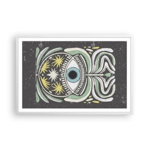 Plagát v bielom ráme - Kmeňové rituály - 91x61 cm