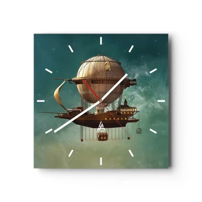 Nástenné hodiny - Julius Verne pozdravuje - 30x30 cm