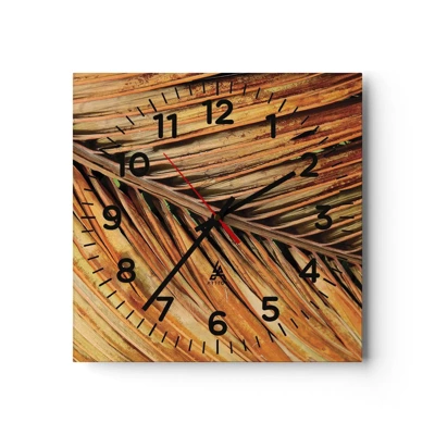 Nástenné hodiny - Kokosové zlato - 30x30 cm