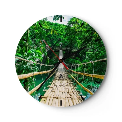 Nástenné hodiny - Opičí most nad zeleňou - 30x30 cm