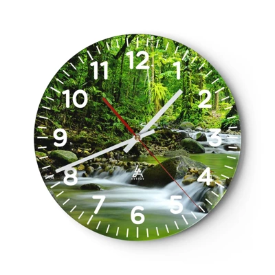 Nástenné hodiny - Plávať morom zelene - 40x40 cm