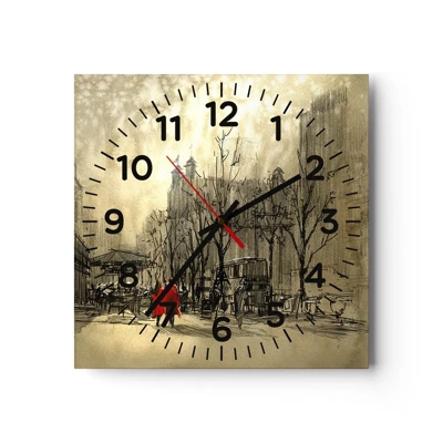 Nástenné hodiny - Rande v londýnskej hmle  - 30x30 cm