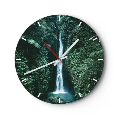 Nástenné hodiny - Tropický prameň - 40x40 cm