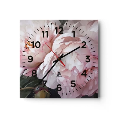 Nástenné hodiny - Uchytené v rozkvete - 40x40 cm
