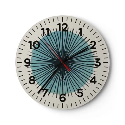 Nástenné hodiny - Žiariaca modrá - 30x30 cm