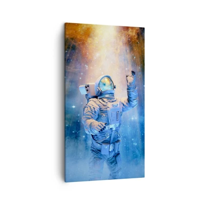 Obraz na plátne Arttor 45x80 cm - Konečne v cieli - Abstrakcia, Astronaut, Kozmos, Umenie, Vesmír, Do obývacej izby, Do spálne, biela, Hnedá, Zvislé, Plátno, PA45x80-4672