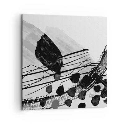 Obraz na plátne - Čiernobiela organická abstrakcia - 50x50 cm