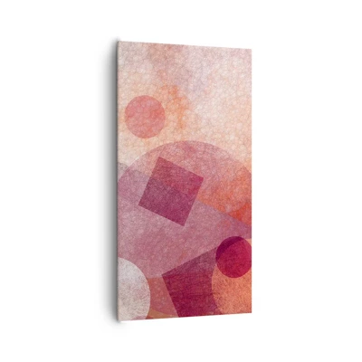 Obraz na plátne - Geometrické premeny na ružové - 65x120 cm