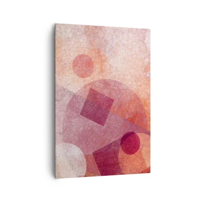 Obraz na plátne - Geometrické premeny na ružové - 70x100 cm