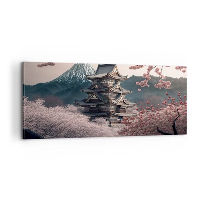 Obraz na plátne - Krajina kvitnúcich čerešní - 100x40 cm