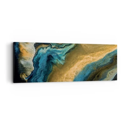 Obraz na plátne - Modrá – žltá – vzájomné vplyvy - 90x30 cm