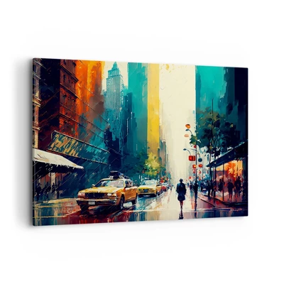 Obraz na plátne - New York – tu je aj dážď farebný - 100x70 cm