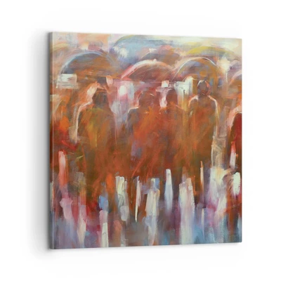 Obraz na plátne - Rovnocenní v daždi a hmle - 60x60 cm