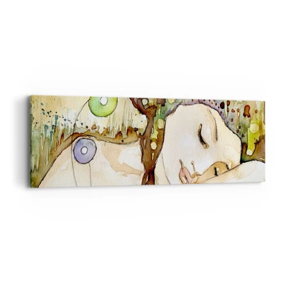 Obraz na plátne - Smaragdovo-fialový sen - 90x30 cm