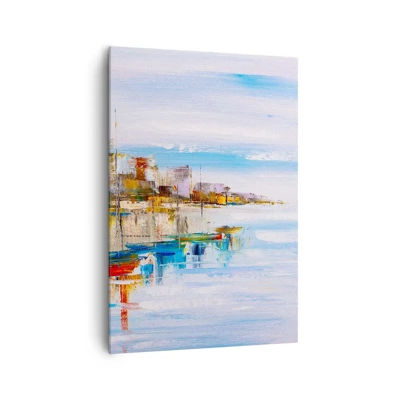 Obraz na plátne - Viacfarebný mestský prístav - 70x100 cm