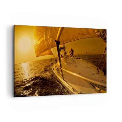 Obraz na plátne - Zlatý večer po viacfarebnom dni - 100x70 cm