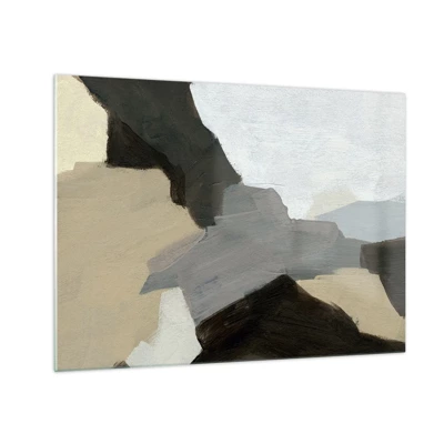 Obraz na skle - Abstrakcia: križovatka šedej - 70x50 cm