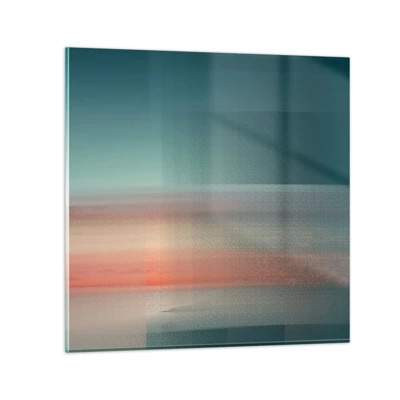 Obraz na skle - Abstrakcia: vlny svetla - 40x40 cm