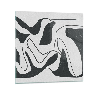 Obraz na skle - Abstraktná hra v labyrinte - 30x30 cm