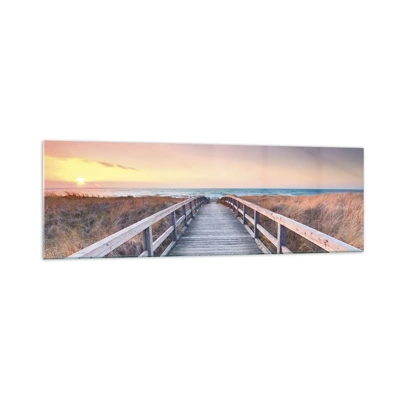 Obraz na skle - Baltská večerná polárna žiara - 160x50 cm