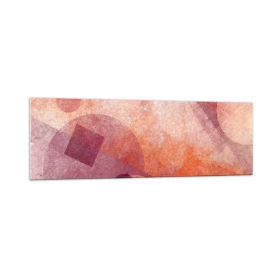 Obraz na skle - Geometrické premeny na ružové - 160x50 cm