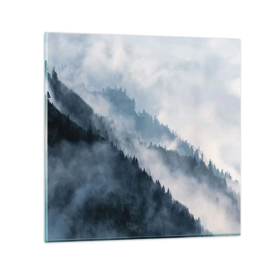 Obraz na skle - Horská mystika - 40x40 cm