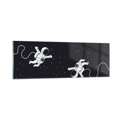 Obraz na skle - Kozmický tanec - 90x30 cm