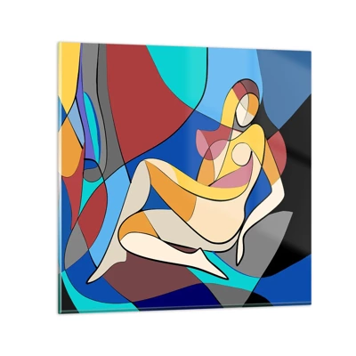 Obraz na skle - Kubistický akt - 50x50 cm