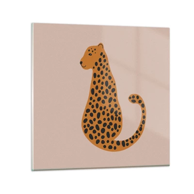 Obraz na skle - Leopardný vzor je v móde - 30x30 cm
