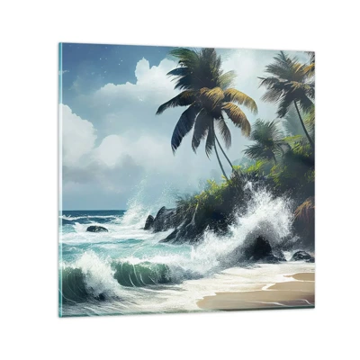 Obraz na skle - Na tropickom pobreží - 50x50 cm