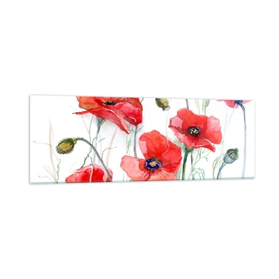 Obraz na skle - Poľské kvety - 90x30 cm